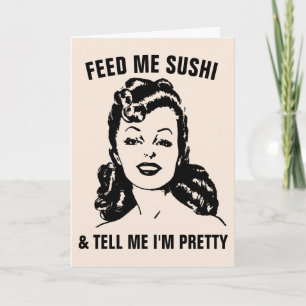 FUNNY SARCASTIC RETRO HOUSEWIFE SUSHI KAART