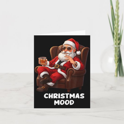 Funny Sarcastic Santa Smoking And Drinking “christ Kaart (Voorkant)