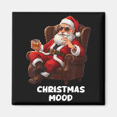 Funny Sarcastic Santa Smoking And Drinking “christ Magneet (Voorkant)