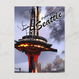 Funny Sarcastic Seattle Greetings Post Apocalyptic Briefkaart
