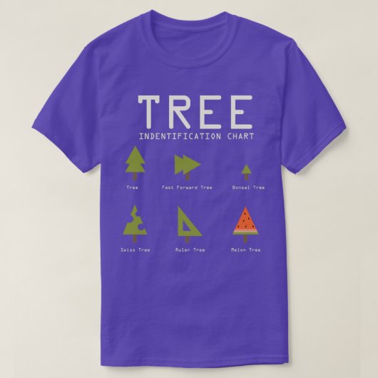 Funny Sarcastic Tree Identification Chart for Happ T-shirt (Design voorkant)