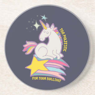 Funny Sarcastic Unicorn too Majestic voor je BS Zandsteen Onderzetter