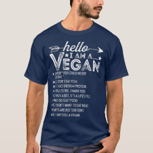 Funny Sarcastic Vegetarian Hallo ik ben een Vegan  T-shirt
