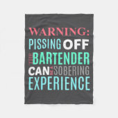 Funny Sarcastic Warning Don't Off Bartender Pun  Fleece Deken (Voorkant)