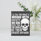 Funny Sarcastic Wrong Society Skull Enemy Blood Briefkaart (Staand voorkant)