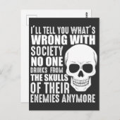Funny Sarcastic Wrong Society Skull Enemy Blood Briefkaart (Voorkant / Achterkant)