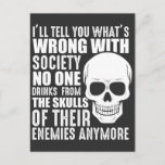 Funny Sarcastic Wrong Society Skull Enemy Blood Briefkaart<br><div class="desc">Deze T-Shirt is een geweldig cadeau voor mensen die een vijand of 2 hebben. Ideaal voor St Patrick's Day,  Birthdays,  Kerstmis,  Thanksgiving en Halloween.</div>