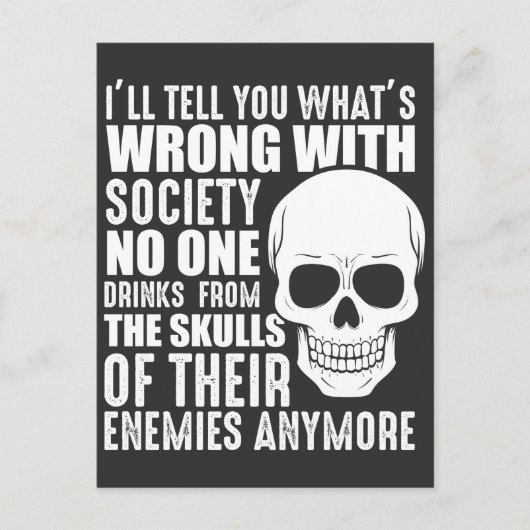 Funny Sarcastic Wrong Society Skull Enemy Blood Briefkaart (Voorkant)