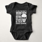 Funny Sarcastic Wrong Society Skull Enemy Blood Romper (Voorkant)