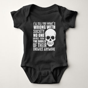 Funny Sarcastic Wrong Society Skull Enemy Blood Romper