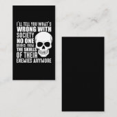 Funny Sarcastic Wrong Society Skull Enemy Blood Visitekaartje (Voorkant / Achterkant)
