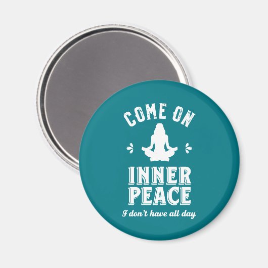 Funny Sarcastic Yoga Meditation Inner Peace Zen Magneet (Voorkant / Achterkant)