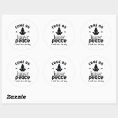 Funny Sarcastic Yoga Meditation Inner Peace Zen Ronde Sticker (Vel)