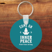 Funny Sarcastic Yoga Meditation Inner Peace Zen Sleutelhanger (Voorkant)