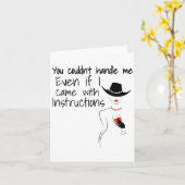 Funny Sarcastic You Couldn't Handle Me Women Wine  Kaart (Gele Bloem)