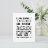 Funny sarcastische verjaardagswensen voor vriendin briefkaart (Staand voorkant)