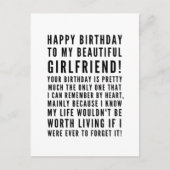 Funny sarcastische verjaardagswensen voor vriendin briefkaart (Voorkant)