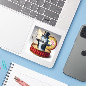 Funny Sardine Magician Trickster Illusion Fish Sticker (Laptop met iPhone)