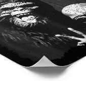 Funny Sasquatch &amp; Alien Rock On Hand Sign Ghos Poster (Hoek)