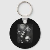 Funny Sasquatch & Alien Rock On Hand Sign Ghos Sleutelhanger (Voorkant)