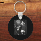 Funny Sasquatch &amp; Alien Rock On Hand Sign Ghos Sleutelhanger (Voorkant)