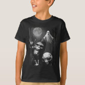 Funny Sasquatch & Alien Rock On Hand Sign Ghos T-shirt (Voorkant)