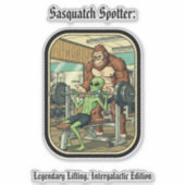 funny Sasquatch Bigfoot Custom-Cut Vinyl Sticker (Voorkant)