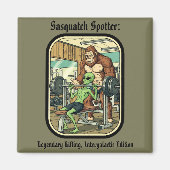 funny Sasquatch Bigfoot gym Magnet (Voorkant)