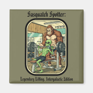 funny Sasquatch Bigfoot gym Magnet
