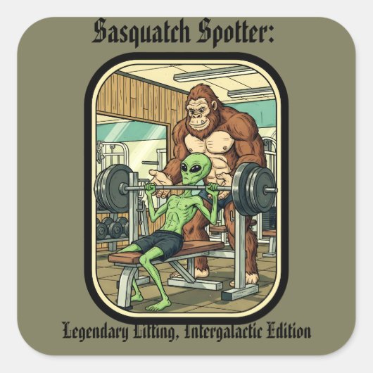 funny Sasquatch Bigfoot gym Sticker (Voorkant)