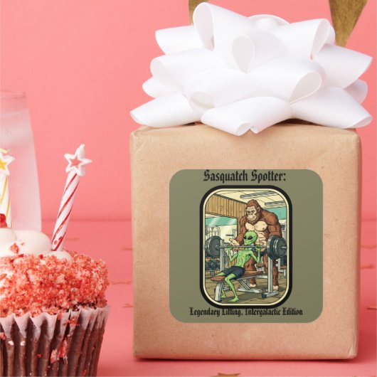 funny Sasquatch Bigfoot gym Sticker (Feest)