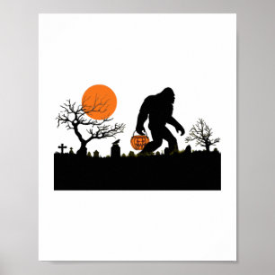 Funny Sasquatch Bigfoot Halloween Costume T shirt Poster
