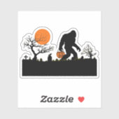 Funny Sasquatch Bigfoot Halloween Costume T shirt Sticker (Vel)