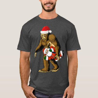 Funny Sasquatch Carrier Santa Claus Bigfoot Santa T-shirt