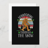 Funny Sasquatch Christmas Squatching Bigfoot Xmas Kaart (Voorkant / Achterkant)