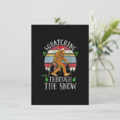 Funny Sasquatch Christmas Squatching Bigfoot Xmas Kaart (Staand voorkant)