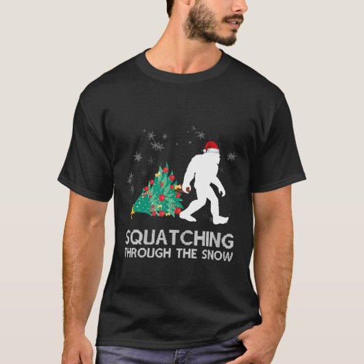 Funny Sasquatch Kerstmis T-shirt (Voorkant)