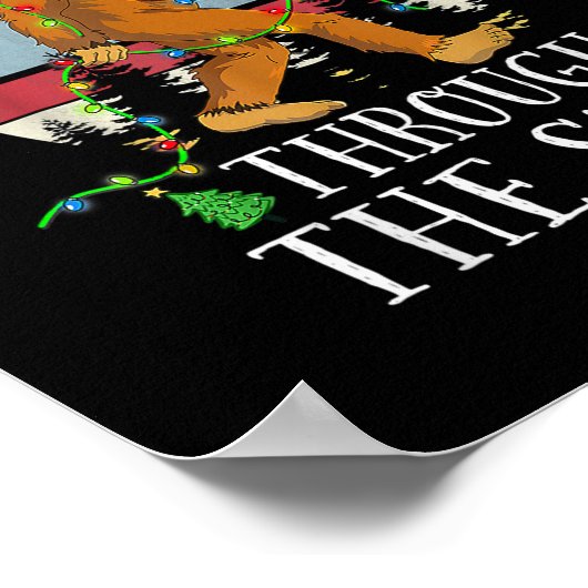 Funny Sasquatch-kerstvierkant met Bigfoot Xmas Poster (Hoek)