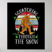 Funny Sasquatch-kerstvierkant met Bigfoot Xmas Poster (Voorkant)