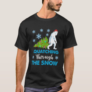 Funny Sasquatch-kerstvierkant met Bigfoot Xmas T-shirt