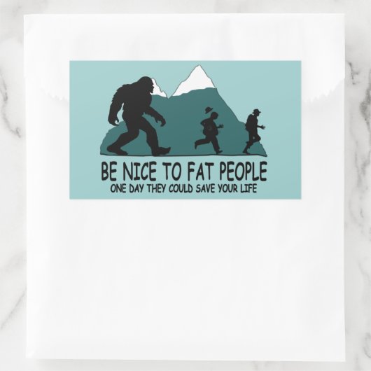 Funny Sasquatch Rechthoekige Sticker (Tas)