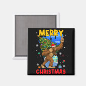 Funny Sasquatch Santa Bigfoot Christmas Tree Xmas Magneet (Voorkant / Achterkant)