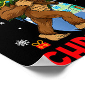 Funny Sasquatch Santa Bigfoot Christmas Tree Xmas Poster (Hoek)