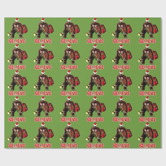 Funny Sasquatch Santa Claus Design Cadeaupapier (Vlak)