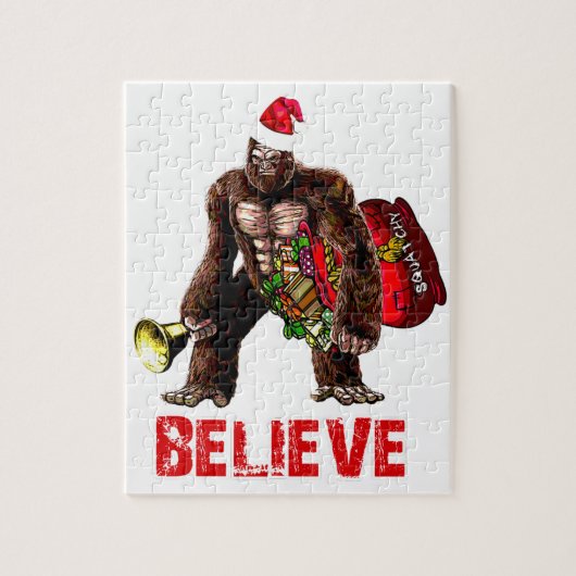 Funny Sasquatch Santa Claus Design Legpuzzel (Verticaal)