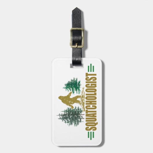 Funny Sasquatch, Squatchin, Squatching, Believer Bagagelabel (Voorkant verticaal)