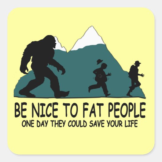 Funny Sasquatch Vierkante Sticker (Voorkant)