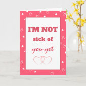 Funny Sassy Anti-Valentijnsdag Theme Roze Harten Kaart (Gele Bloem)