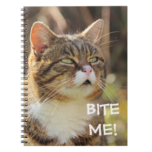 Funny Sassy Cat met Attitude Bite me Notitieboek (Voorkant)