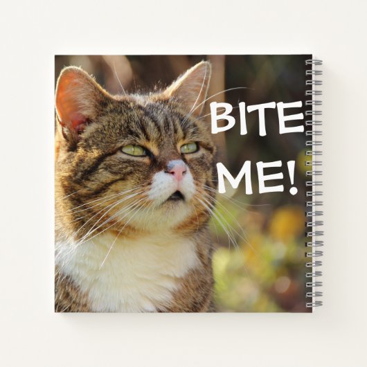 Funny Sassy Cat with Attitude Bite Me Notitieboek (Achterkant)